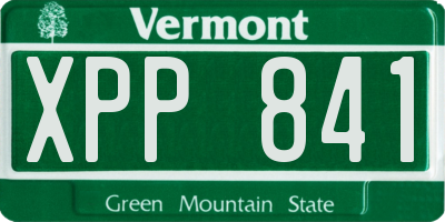 VT license plate XPP841