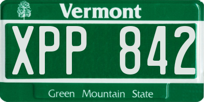 VT license plate XPP842