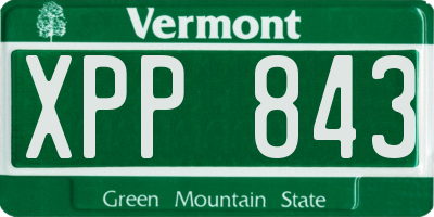 VT license plate XPP843