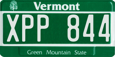 VT license plate XPP844