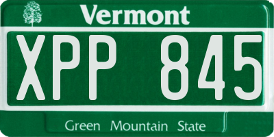 VT license plate XPP845