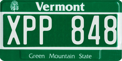 VT license plate XPP848