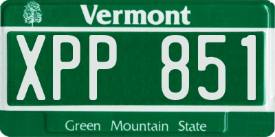 VT license plate XPP851