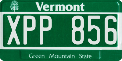 VT license plate XPP856