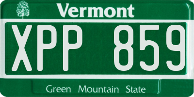 VT license plate XPP859