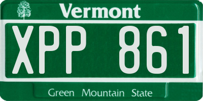 VT license plate XPP861