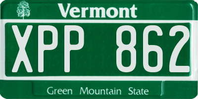 VT license plate XPP862