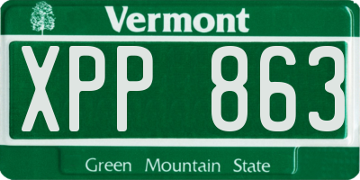 VT license plate XPP863