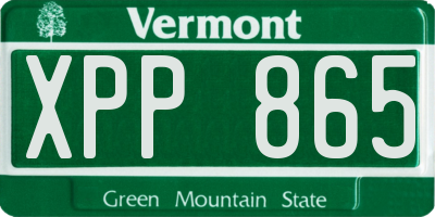 VT license plate XPP865