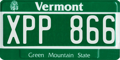 VT license plate XPP866