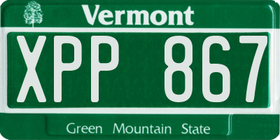 VT license plate XPP867