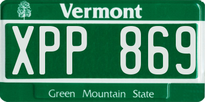VT license plate XPP869