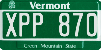 VT license plate XPP870