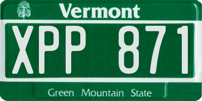 VT license plate XPP871