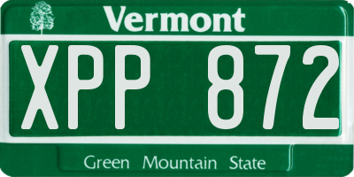 VT license plate XPP872