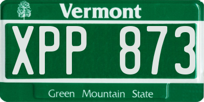 VT license plate XPP873