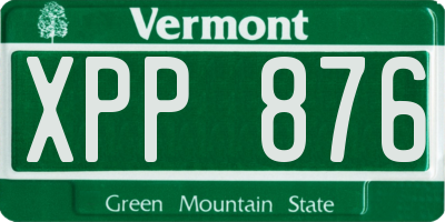 VT license plate XPP876