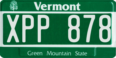 VT license plate XPP878