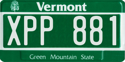 VT license plate XPP881