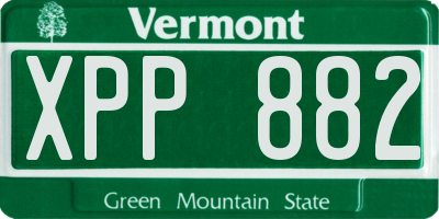 VT license plate XPP882