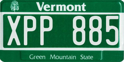 VT license plate XPP885