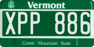 VT license plate XPP886