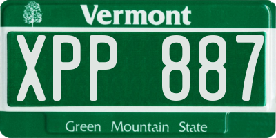 VT license plate XPP887