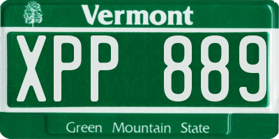 VT license plate XPP889