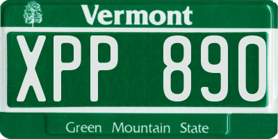 VT license plate XPP890