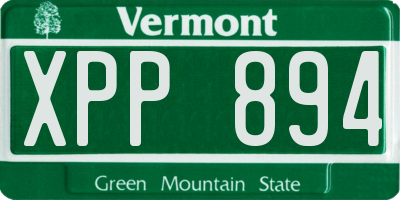 VT license plate XPP894