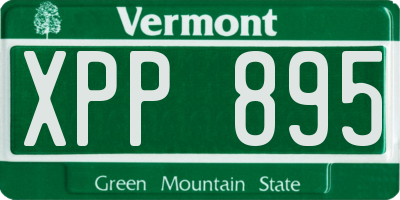 VT license plate XPP895