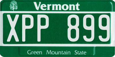 VT license plate XPP899