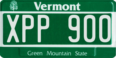 VT license plate XPP900