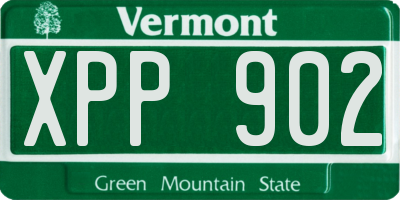 VT license plate XPP902