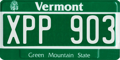 VT license plate XPP903