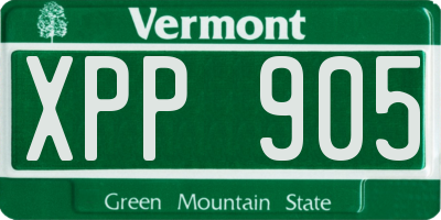 VT license plate XPP905