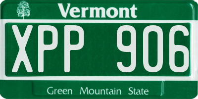VT license plate XPP906