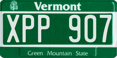 VT license plate XPP907