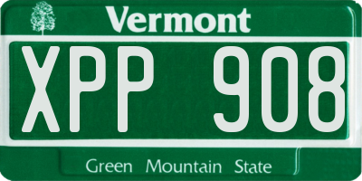 VT license plate XPP908