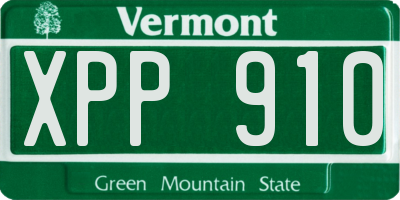 VT license plate XPP910