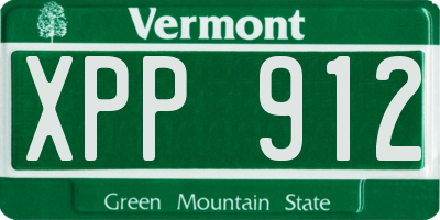 VT license plate XPP912