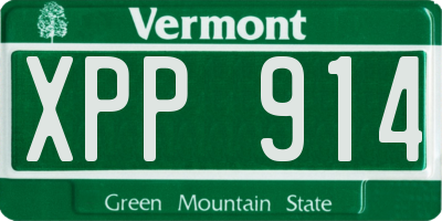 VT license plate XPP914