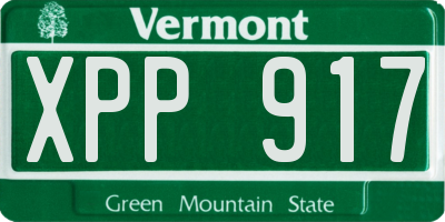 VT license plate XPP917