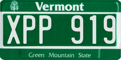 VT license plate XPP919
