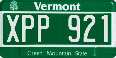 VT license plate XPP921