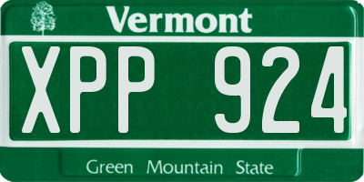 VT license plate XPP924