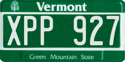 VT license plate XPP927