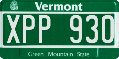 VT license plate XPP930