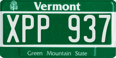 VT license plate XPP937
