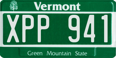 VT license plate XPP941